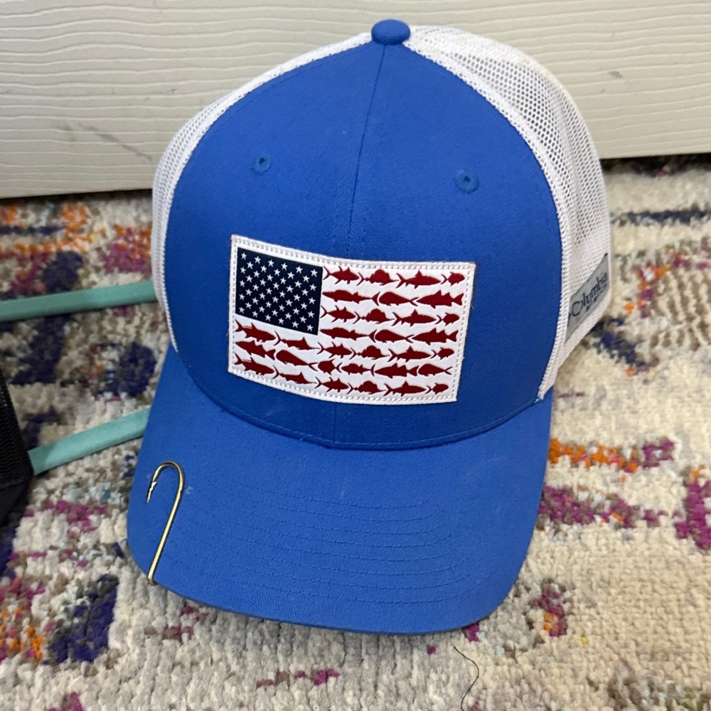 Blue and White Fish Flag Baseball Cap